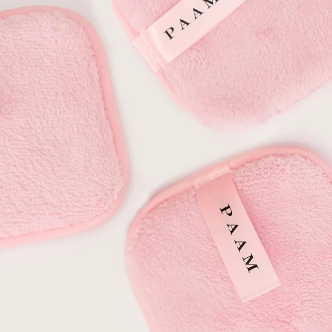PAAM - Set de 3 almohadillas de microfibras orgánicas para desmaquillar. Pads desmaquillantes reutilizables