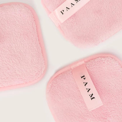 PAAM - Set de 3 almohadillas de microfibras orgánicas para desmaquillar. Pads desmaquillantes reutilizables