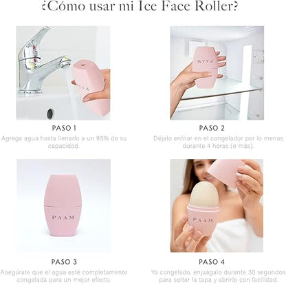 PAAM - Ice Face Roller. Rodillo de Hielo Para la Cara, Cuello y Ojos. Molde Rellenable de Silicón