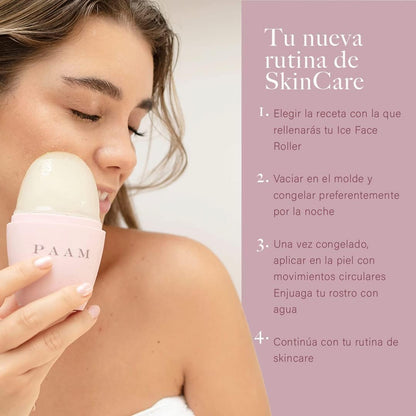 PAAM - KIT ROSA PAAM Desmaquillante & Serum Regenerador de Argán PAAM+ Ice Face Roller + Set de 3 Almohadillas de Microfibras Orgánicas Reutilizables
