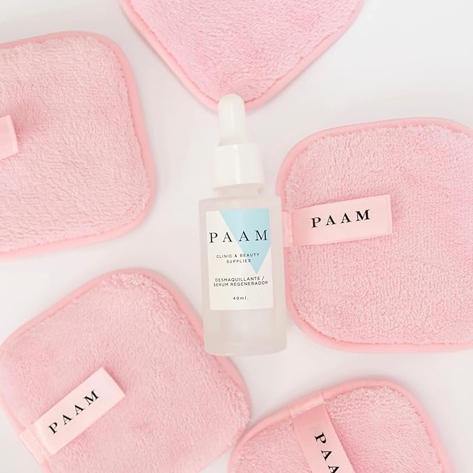 PAAM - Set de 3 almohadillas de microfibras orgánicas para desmaquillar. Pads desmaquillantes reutilizables
