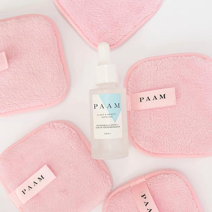 PAAM - Set de 3 almohadillas de microfibras orgánicas para desmaquillar. Pads desmaquillantes reutilizables