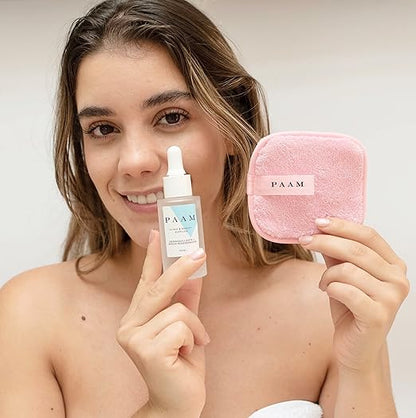 PAAM - KIT Desmaquillante - Desmaquillante & Serum Regenerador de Argán PAAM + Set de 3 almohadillas de microfibras orgánicas reutilizables para desmaquillar
