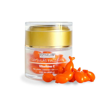 ESPINELA, Cápsulas Faciales VItamina C 30+ Luminosidad – Unifica el Tono y Restaura el Brillo Natural