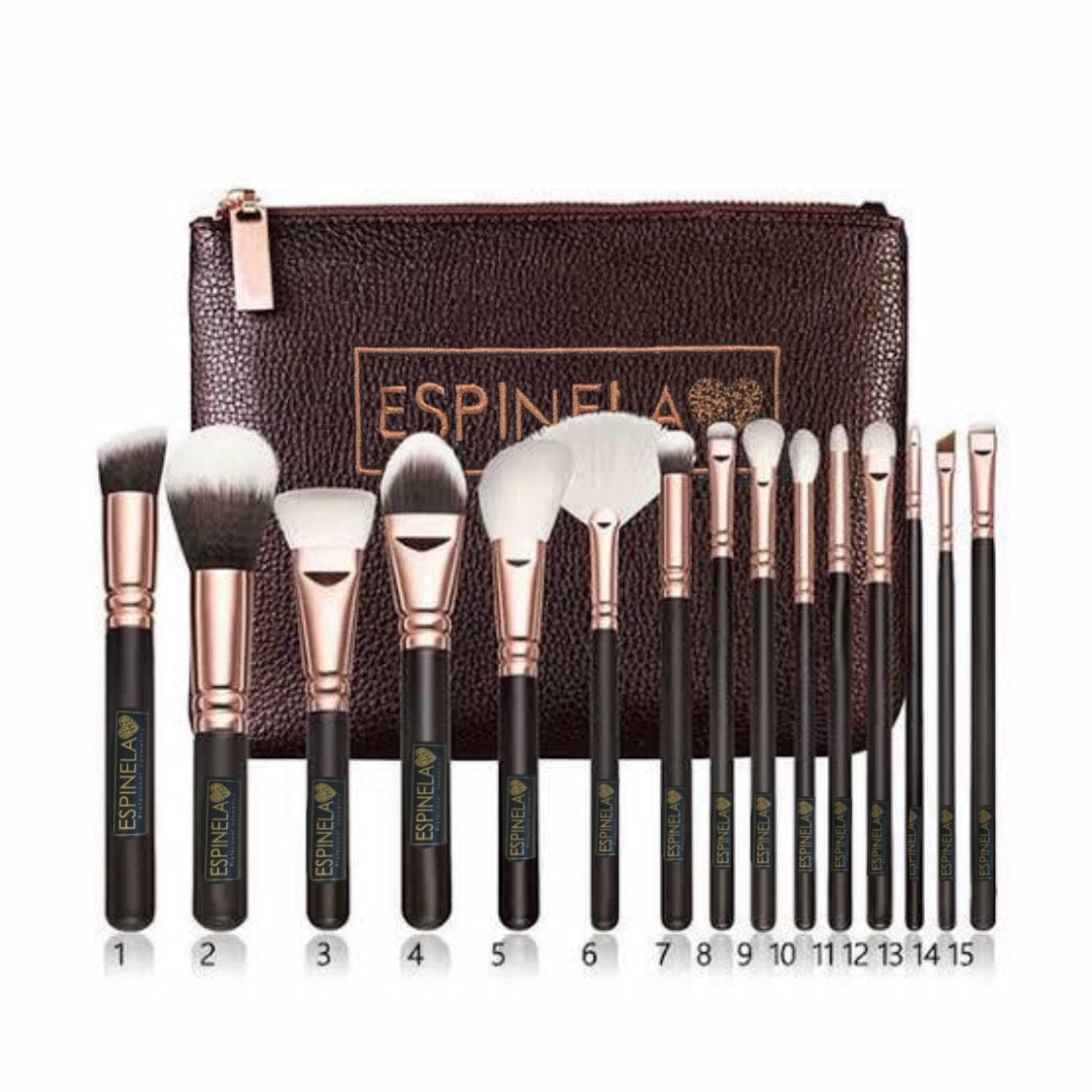 ESPINELA, Set de Brochas con Cosmetiquera – Precisión, Estilo y Organización