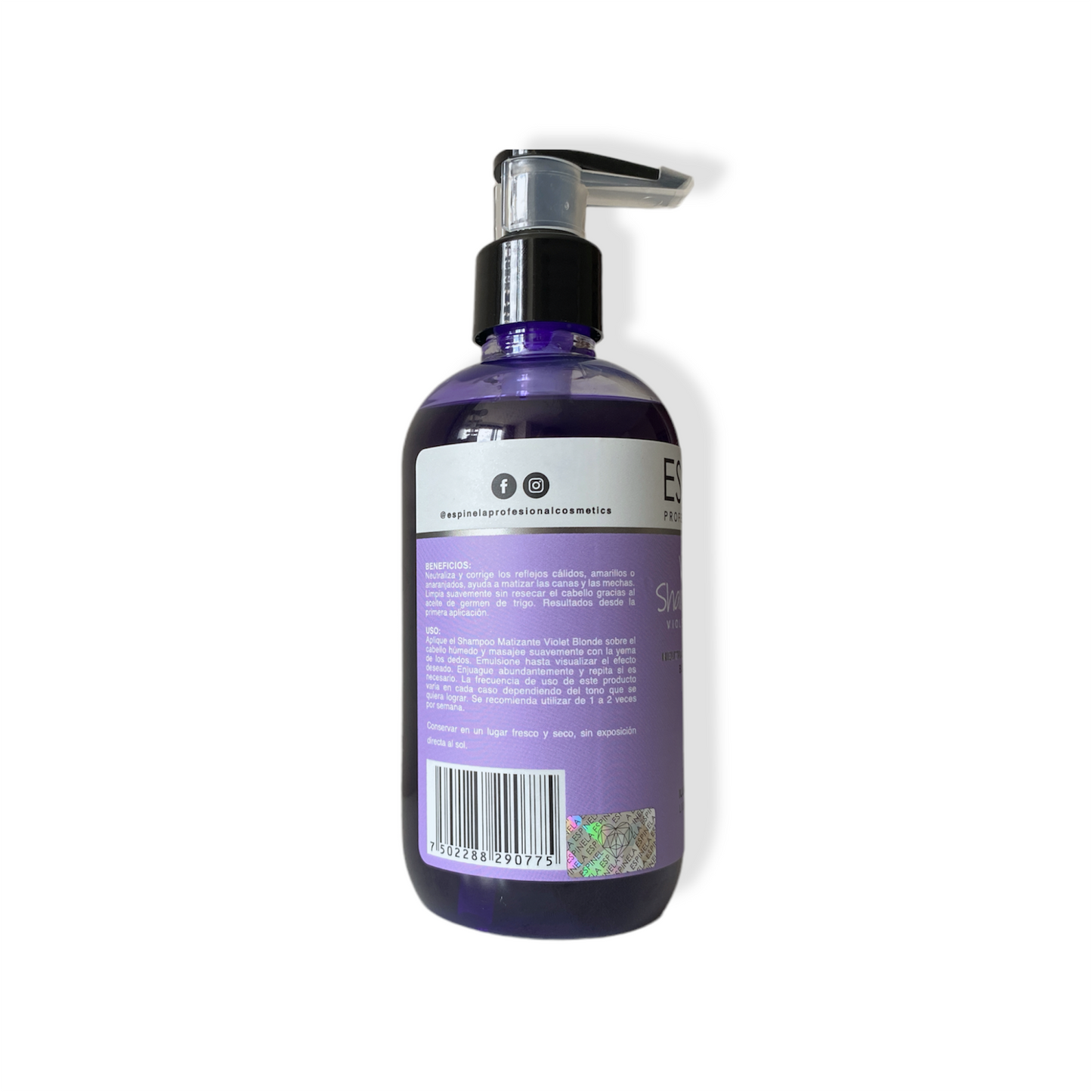 Espinela Shampoo Matizante Violet Blond – Neutraliza Amarillos, Hidrata y Da Luz a Tu Color