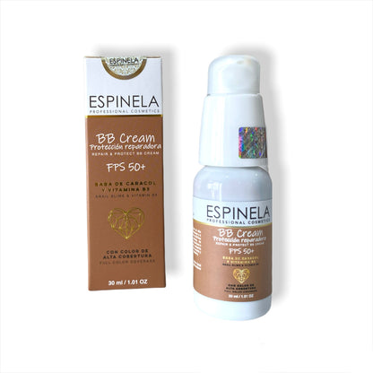 ESPINELA, Protector Solar Con Color FPS 50+ – Alta Cobertura con Tratamiento Regenerador