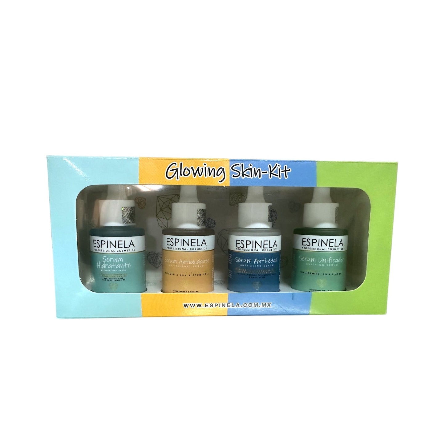 Espinela Glowing Skin Kit – 4 Sérums Poderosos